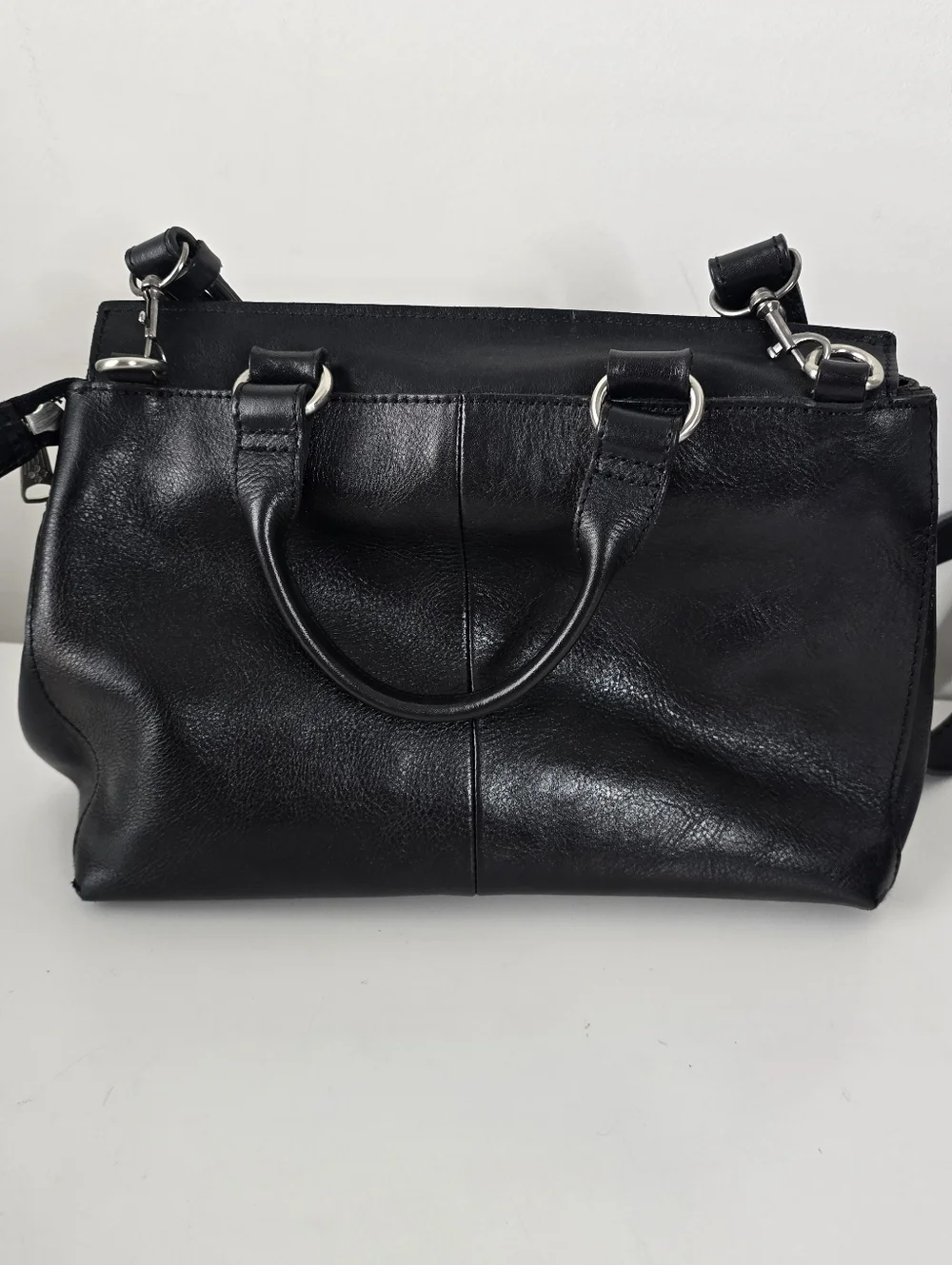Patricia Nash Mollia Leather Top Handle Satchel Black Tassel